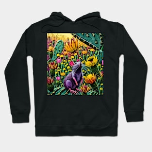 watercolor cactus flower termite rat Hoodie